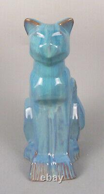 Moderniste Art Déco Shearwater Pottery Cubist Cat Walter Anderson Blue Southern
