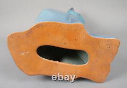 Moderniste Art Déco Shearwater Pottery Cubist Cat Walter Anderson Blue Southern