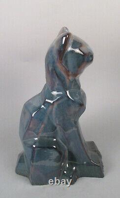 Moderniste Art Déco Shearwater Pottery Cubiste Cat Walter Anderson Southern Blue