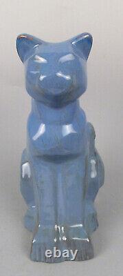Moderniste Art Déco Shearwater Pottery Sculpture Cubist Cat Ceramic Figurine #2