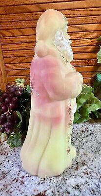 NOUVEAU Fenton BURMESE VIEUX MONDE SANTA Avec CHAT. HP ROSES 1998. QVC