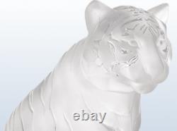 NOUVELLE FIGURINE DE TIGRE ASSIS EN CRISTAL LALIQUE majestueux félin chat FIGURINE Neuf dans sa boîte