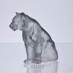 NOUVELLE FIGURINE DE TIGRE ASSIS EN CRISTAL LALIQUE majestueux félin chat FIGURINE Neuf dans sa boîte