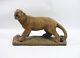 Panther Big Cat 8.6, Figurine En Bois Sculptée Vintage Signée Par L'artiste! (f021)
