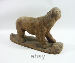 Panther Grand Chat 8.6, Figurine Sculptée en Bois Vintage Signée par l'Artiste! (f021)
