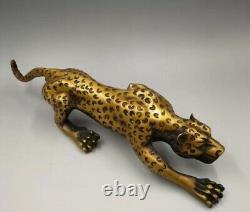 Panther Sculpture Laiton Jaguar Art Cougar Cat Deco 14in Or Lion De Montagne