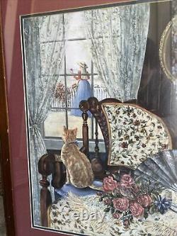 Peeping Tom Par Glynda Turley Peinture Signée, Numérotée, Encadrée Art 1988 Cat Rare