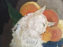 Peinture d'art moderne Art Déco de Stark Davis, illustration de couverture originale d'un chat 33.