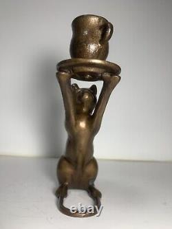 Porte-bougie En Bronze De Style Art Déco Dans Une Forme De Chat