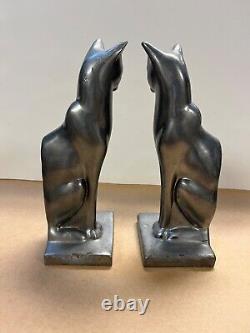 Porte-livres / sculptures en métal Art Déco estampillés Frankart 1986, 20 cm