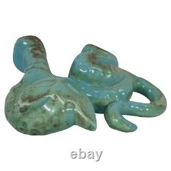 Poterie Shearwater Art Déco Bleu Vert Coeur Visage Cat Figurine (anderson)