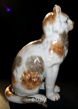 Poupée en porcelaine géante de chaton antique allemand de Dresde