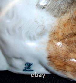 Poupée en porcelaine géante de chaton antique allemand de Dresde