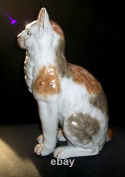Poupée en porcelaine géante de chaton antique allemand de Dresde