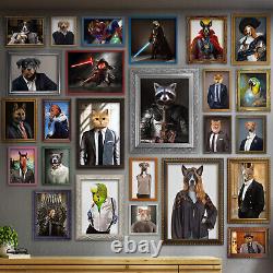 Pup In Suit Custom Drôle Portrait De Chien Animal D'art Amusant Chat Animal Souvenir Photo