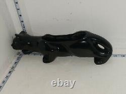 RARE VTG M-C-M 15 Porte-bijoux/trésor Art Déco Chat Noir en Céramique Brillante RARE