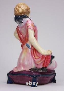 Rare Art Déco Play Mates Atlas Chine Grimwades Figurine Dame Et Chat Cirpa 1930