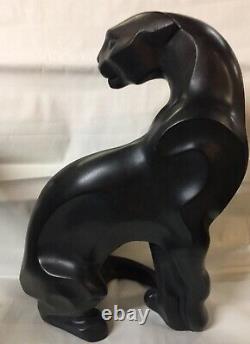 Rare Austin Sculpture 1990 Art Déco Standing Panther Statue Par Alexsander Danel