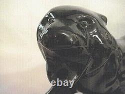Rare Black Panther Planter Pottery Boninger 1960s Figurine Statue Céramique 3 Hole