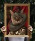 Royal Cat Portrait Renaissance Art Drôle Chien Portrait Cat Regal Pet Loss Cadeau
