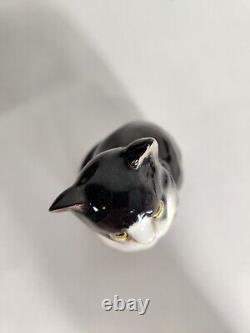 Royal Doulton Chat Persan Assis Noir et Blanc HN 999 Figurine en Porcelaine d'Angleterre