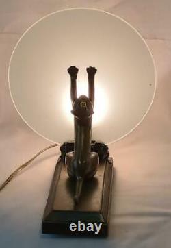 Sarsaparilla Blown À La Main En Verre Frankart Cat Lampe Art Deco