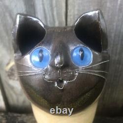 Schaer Cat Australien Pottery Blue Yeux Siamese Grande Taille 15cm Tall