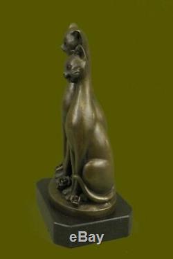 Sculpture En Bronze Par Milo Cat Figurine Statue Art Déco Animal De Céline Gato Félin