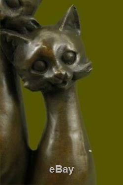 Sculpture En Bronze Par Milo Cat Figurine Statue Art Déco Animal De Céline Gato Félin