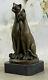 Sculpture En Bronze Par Milo Cat Gato Feline Animal Art Deco Statue Figurine