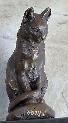 Sculpture En Bronze Par Milo Cat Gato Feline Animal Art Deco Statue Figurine