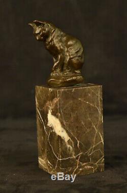 Sculpture En Bronze Par Milo Chat Gato Félin Animaux Animaux Art Déco Statue Figurine