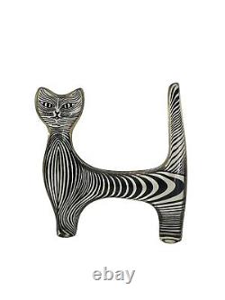 Sculpture d'art de chat debout en acrylique Lucite vintage d'Abraham Palatnik du Brésil 3.5