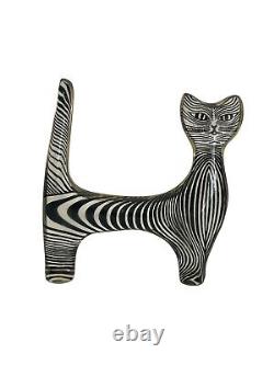 Sculpture d'art de chat debout en acrylique Lucite vintage d'Abraham Palatnik du Brésil 3.5