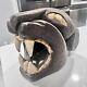 Sculpture D'art Populaire En Bois Sculpté De Jaguar / Tête De Panthère Noire Maya Vintage