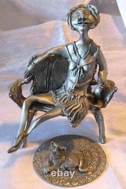 Sculpture de Don Drumm : Figurine Brutaliste et/ou Moderniste MCM en 3 pièces : Chat Flapper
