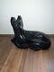 Sculpture De Chat En Céramique Noire Vintage Haeger Figure Mcm Art Déco Moderniste Des Années 1990