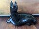 Sculpture De Chat En Céramique Noire Vintage Haeger Figure Mcm Art Déco Moderniste Grande