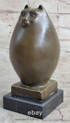 Sculpture en bronze de Botero Chat Gato Félin Animal de compagnie Art Déco Statue Figurine.