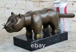 Sculpture en bronze de Botero Chat Gato Félin Animal de compagnie Statue Figurine Art Déco
