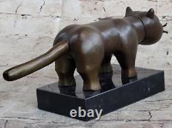 Sculpture en bronze de Botero Chat Gato Félin Animal de compagnie Statue Figurine Art Déco
