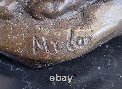 Sculpture en bronze de Milo Chat Gato Félin Animal de Compagnie Statue Art Déco Vente aux Enchères NR