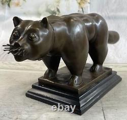 Sculpture en bronze de chat Botero, célèbre artiste, fait main, pour la décoration de la maison et du bureau