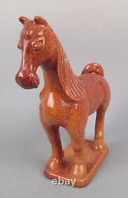 Sculpture en céramique chinoise Rare Cowan Art Pottery Cheval 1930 Feuillage Édition Limitée
