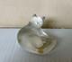 Sculpture En Verre 'heggie' De Chat Lalique France, Vers 1980. Signée