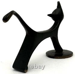 Sculpture figurine de chat stylisée en bronze autrichien vintage WHW Hagenauer Wien