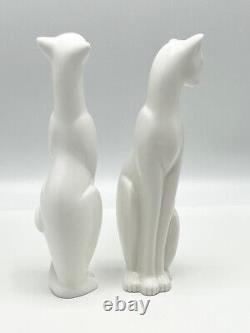 Set Vintage Bone China Porcelaine Art Déco Cat Figurine Veronese Licorne Studio