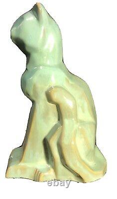 Shearwater Poterie Art Déco Baie Vitrée Cat Statue Figure