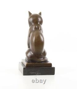 Solid Bronze Cat Genuine Bronze Statue Figure Sculpture Figurine Voir Mes Articles
