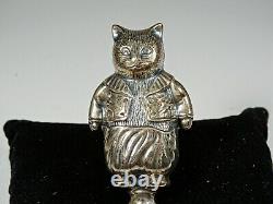 Solid Sterling Silver (. 925) Cat Baby Rattle Figure 30 Gram’s